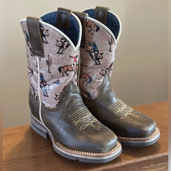 Kids Roper Cowboy Boots with Western Print - Picture 1 of 5